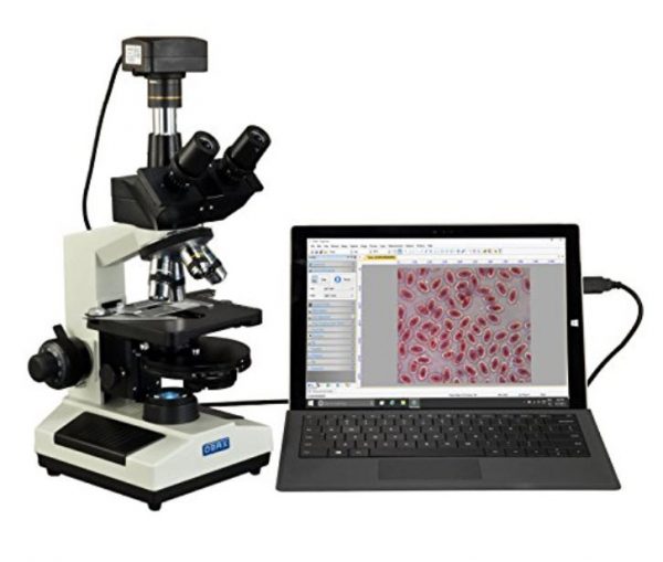 40X-2500X 18Mp Usb3 Plan Phase Contrast Trinocular Led Lab Microscope with Turret Phase Disk